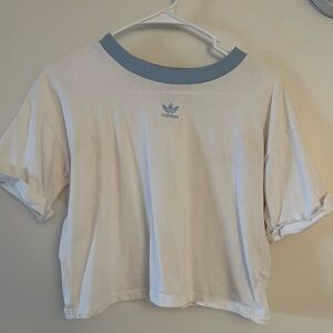 Adidas’s Originals White/Blue Cropped Top
